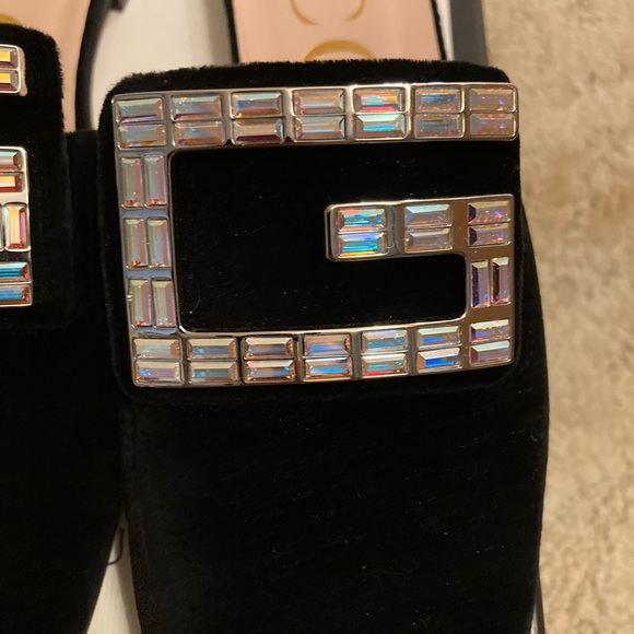 Gucci crystal mules shoes 38 - Picture 2 of 3